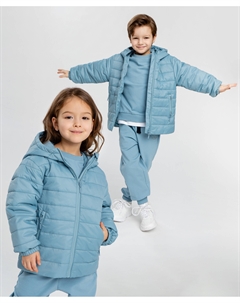 Куртка демисезонная стёганная с капюшоном голубая детская Button blue