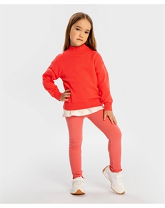 Лосины с волнистыми краями коралловые для девочки Button blue