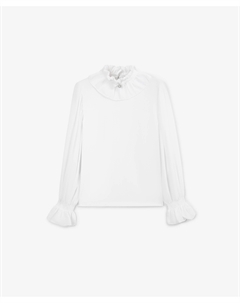 Блузка комбинированная белая для девочки Gulliver