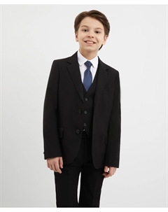 Пиджак текстильный с двумя шлицами чёрный для мальчика Gulliver