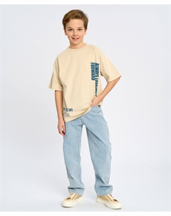 Джинсы трубы прямые детские голубые Button blue