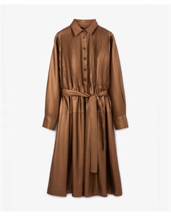 Платье оверсайз из экокожи золотистого цвета Glvr