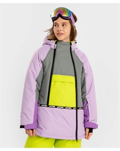 Пальто зимнее непромокаемое с капюшоном и манжетами-митенками мультицвет для девочки Button blue