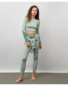 Леггинсы с широким поясом для женщины зеленые Jumkey