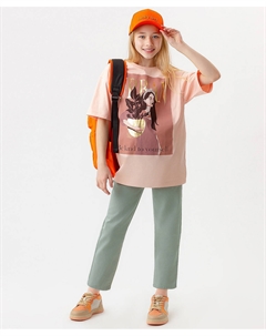 Брюки прямые светло-зеленые Button blue