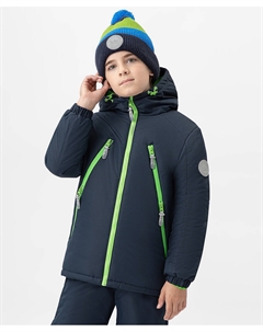 Куртка демисезонная с мембраной и принтом синяя Button blue