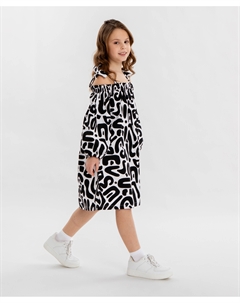 Сарафан с принтом чёрно-белый для девочки Button blue