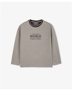 Лонгслив из джерси с шрифтовым декором серый для мальчика Select Gulliver