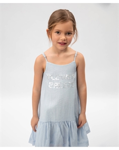 Платье-сарафан детское голубое из тонкой полупрозрачной вискозы Gulliver