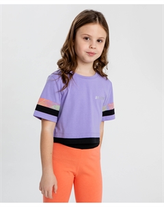 Футболка кроп-топ фиолетовая для девочки Button blue