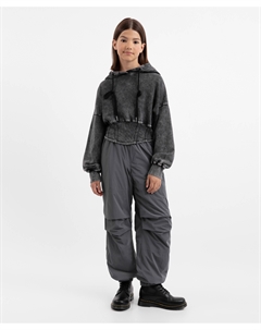 Брюки-джоггеры утеплённые демисезонные серые для девочки Gulliver