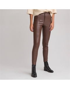 Брюки-треггинсы из имитации кожи каштановый Laredoute