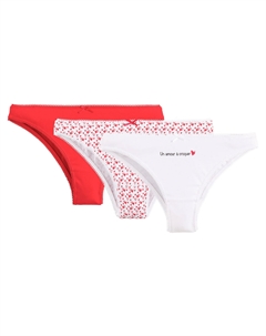 Комплект из трех трусов-танга La Redoute белый Laredoute