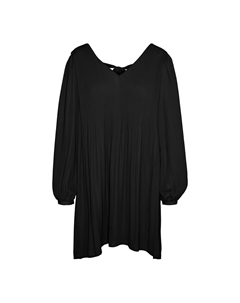 Платье короткое с плиссировкой завязки на спинке черный Vero moda