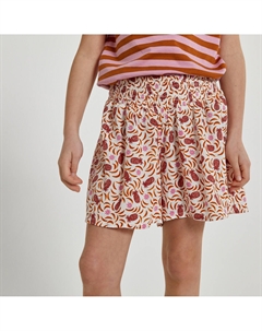 Шорты струящиеся с принтом фрукты бежевый La redoute collections