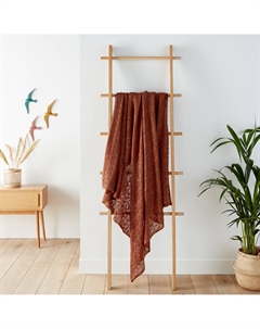 Плед из ажурного трикотажа Lanara каштановый Laredoute
