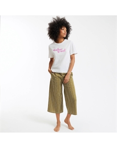 Пижама с брюками капри из хлопкового джерси зеленый La redoute collections