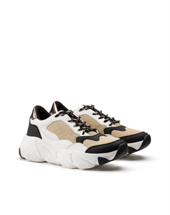 Кеды на шнуровке с толстой подошвой белый Laredoute