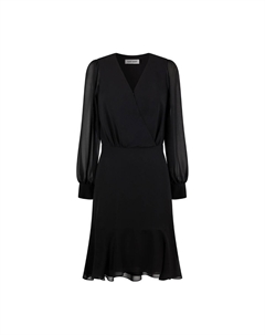 Платье из вуали с V-образным вырезом длинные рукава черный Laredoute