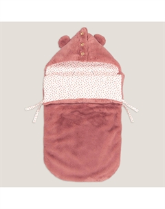 Конверт для новорожденного с капюшоном из пушистой ткани розовый Laredoute