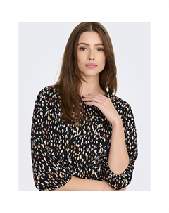 Платье короткое с анималистичным принтом черный Jdy