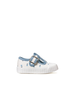 Кеды-балетки с пряжкой цветочный принт белый La redoute collections