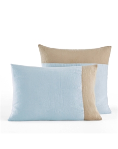 Наволочка двухцветная из осветленной пеньки Hempi синий Laredoute