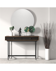 Консоль из шпона ореха и стали каштановый So'home