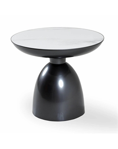 Столик журнальный из спеченного камня и металла белый Laredoute