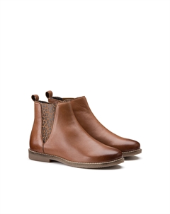 Ботинки челси из кожи с эластичными вставками с леопардовым принтом каштановый La redoute collections