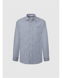 Рубашка прямого покроя в клетку из поплина синий Pepe jeans