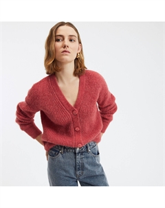 Кардиган с V-образным вырезом смесь альпаки Signature GILDAS розовый La redoute collections