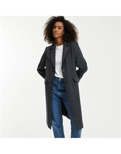 Пальто из смесовой шерсти серый Laredoute