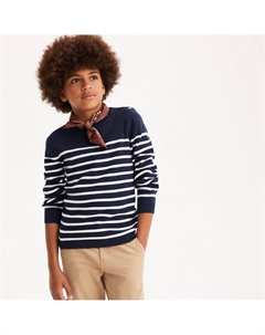 Пуловер в полоску из тонкого трикотажа синий La redoute collections