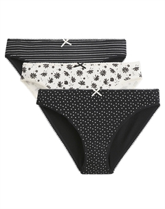 Комплект из трех трусов-слипов La Redoute черный Laredoute