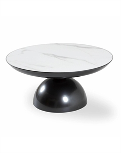 Столик журнальный из спеченного камня и металла белый So'home