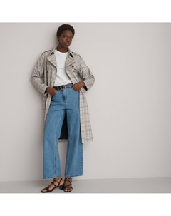 Тренч длинный в клетку бежевый Laredoute