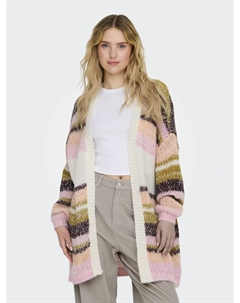Кардиган длинный в цветную полоску розовый Laredoute