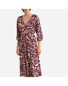 Платье с принтом и V-образным вырезом GOA красный Laredoute