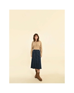 Юбка-миди из денима синий Laredoute