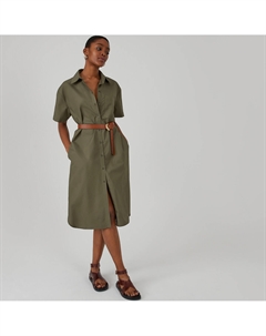 Платье-рубашка с короткими рукавами зеленый La redoute collections