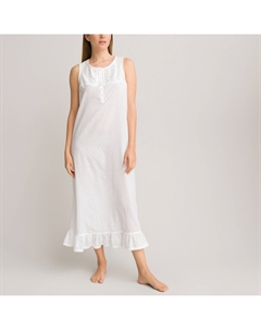 Ночная рубашка из хлопка без рукавов белый Laredoute
