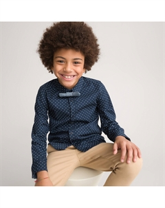 Рубашка с принтом со съемной бабочкой 3-14 лет синий La redoute collections