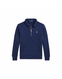 Толстовка с воротником-поло флис S-XL синий Laredoute