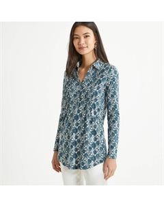 Лонгслив с воротником поло зеленый Laredoute