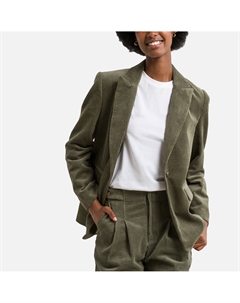 Жакет-блейзер из велюра зеленый Laredoute