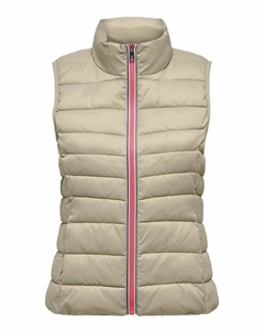 Куртка стеганая с воротником-стойкой без рукавов бежевый Only