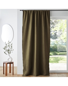 Штора с потайными патами с эффектом синели Figuera зеленый Laredoute