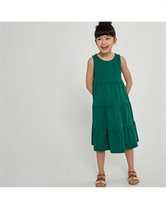 Платье средней длины без рукавов зеленый Laredoute