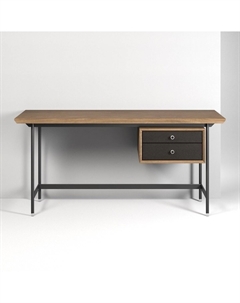 Рабочий стол из шпона ореха и стали каштановый So'home